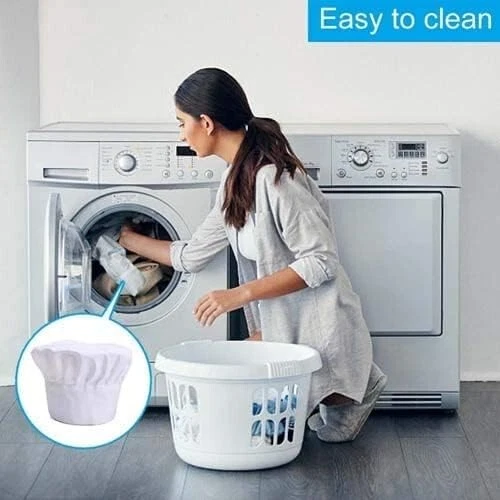 Gorro de chef, 10 piezas, elástico, ajustable, de primera calidad, para adultos. Foto 2 de 4