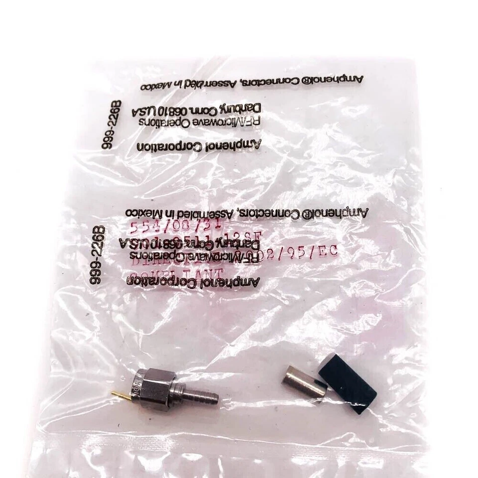 Amphenol 901-9511-12SF RF Coaxial SMA Straight Connector Plug 50 Ohm 12.4 GHz - Image 2 of 4