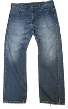 Levis Mens Jeans 505 Regular Fit Straight Leg Denim size 38 x 32