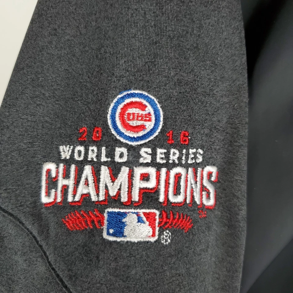 NIKE GOLF x CUBS WORLD SERIES Size 2XL 1/2 Zip Windbreaker Jacket Charcoal XXL - Image 4 of 4