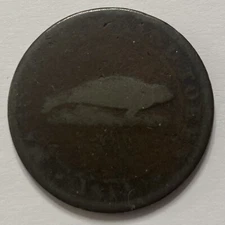 1815 MAGDALEN ISLANDS LOWER CANADA ONE CENT PENNY TOKEN CIRCULATED COIN LC-1 #2