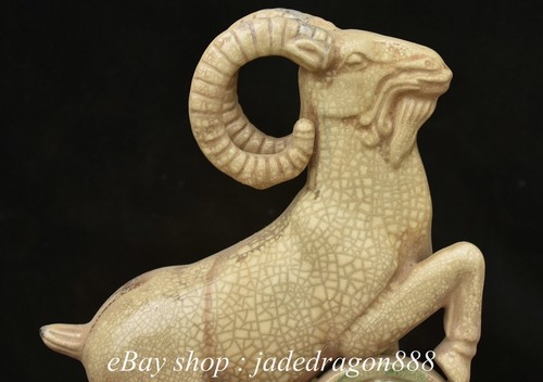 10.4" Old Chinese Marked Tang Sancai Pottery Stand Goat Sheep Animal Sculpture - Picture 2 of 14