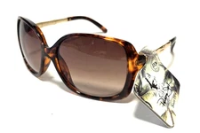 NEW PANAMA JACK Sunglasses Cute Tortoise Brown Tan Gold Temples Women