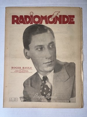 Roger Baulu Radiomonde 1940's Journal Radio-Canada Québec RARE