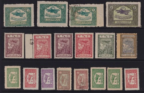 TURKEY, 1926 - AVIATION SOCIETY - GROUP OF STAMPS MOSTLY MNH