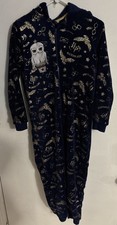 Harry Potter Hogwarts Hedwig Pjs All In One Pajamas Kids 11/12