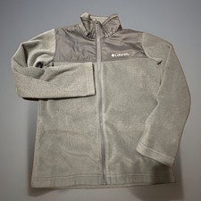 Boys Columbia Fleece Jacket; Full Zip; Gray; Size: Medium
