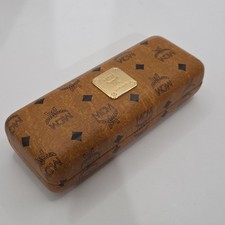 MCM Leather Hardshell Eyeglass Case Cognac Brown 6 x 2 x 1.25 Weekender Design