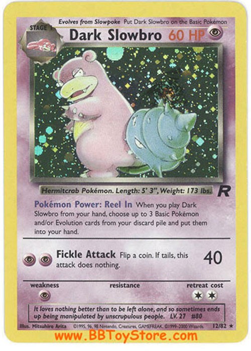 Pokemon Card - Team Rocket 12/82 - DARK SLOWBRO (holo-foil) - NM