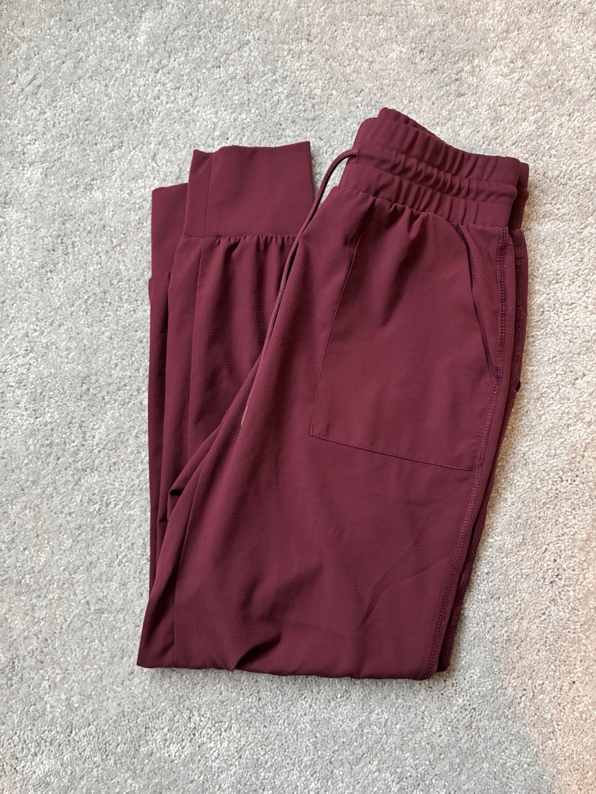 Athletic Works Women's Burgundy Jogger S Drawstring Elastic Waist