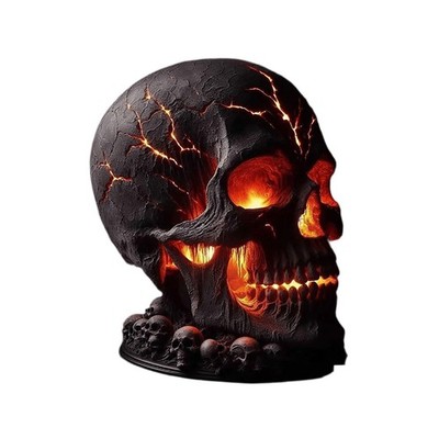 2025 NEW Flame Table Lamp Halloween Skull LED Night Light Resin