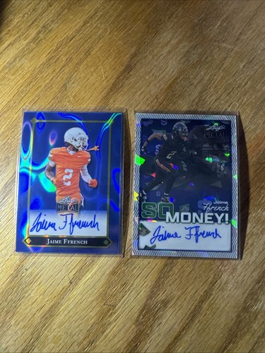 (2) 2025 Leaf Metal So Money! Auto Jaime Ffrench Purple /8, 92' Retro Blue /12