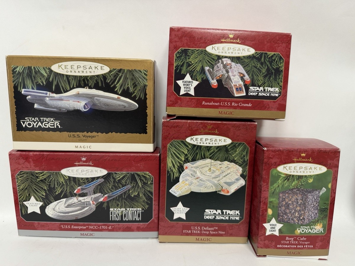 Vintage Hallmark Star Trek Ornaments Lot 5 Voyager~Deep Space Nine