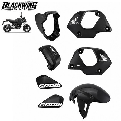 7PC BODY BLACK PANELS FRAME BODY FIT FOR HONDA NEW MSX GROM 125 2021 - 2024