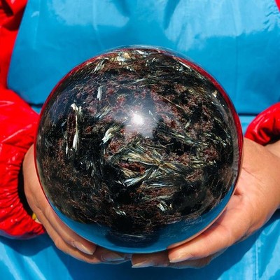 6.68LB Large Natural Garnet Sphere Crystal Firework Stone Ball Reiki Healing