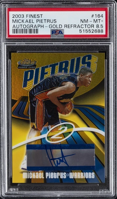 2003 Finest Auto-Gold Refractor #164 Mickael Pietrus #/25 PSA 8.5