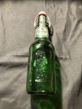 Vintage 16 Oz. One Pint Grolsch Brewery Green Swing Top Lid Glass Bottle Holland