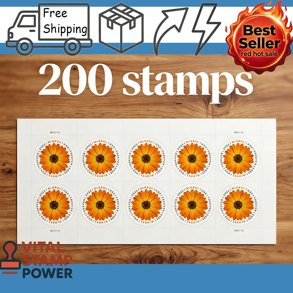 2022 USPS African Daisy Global Forever 5680 MNH - Lot of 200 (20 Panes of 10)