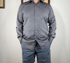 Express Button Up Shirt Top Men's Medium Stretch Gray Casual