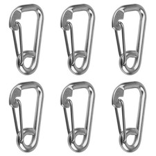 6 Pack 4" Spring Snap Hook, 304 Stainless Steel Marine Grade Clip, Heavy Duty...