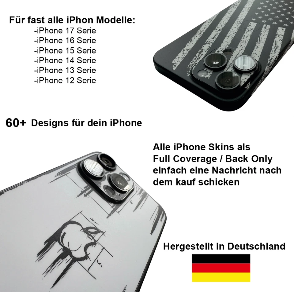 Para iPhone 17 16 15 14 12 13 Skin Wrap pegatina trasera lámina protectora Slim Fit - Imagen 3 de 3