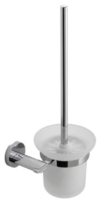 VADO KOVERA WALL MOUNTED TOILET BRUSH & FROSTED GLASS HOLDER KOV-188-C/P £130rrp - Image 1 of 2