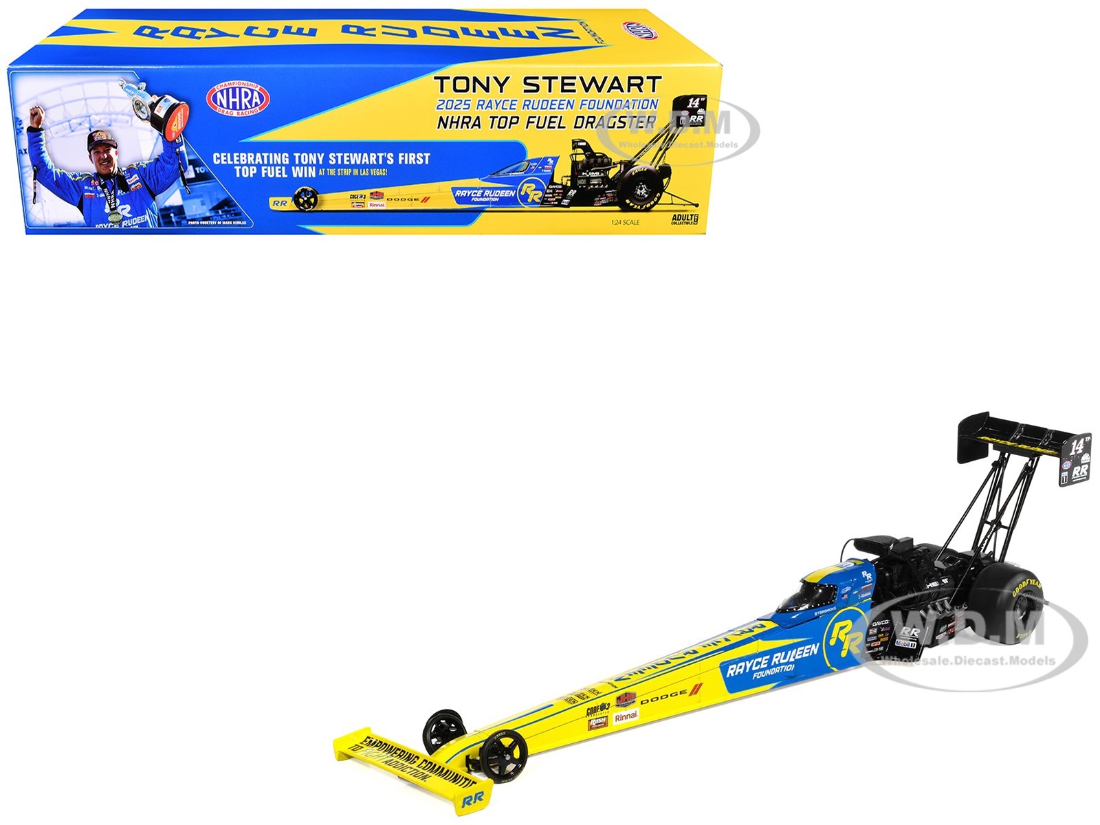 NHRA TOP FUEL DRAGSTER #14TF STEWART "RRF" (2025) 1/24 BY AUTO WORLD AWN052
