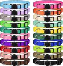 20 Pack Puppy Collars for Small Puppies Litter Safety Buckle Soft Nylon Whelping