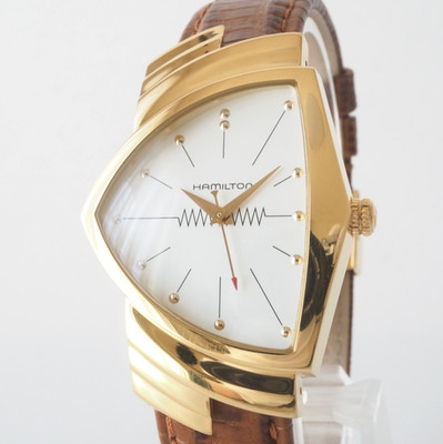 Hamilton Ventura H24301511/H243010 Quartz White Dial Gold Case 32mm Box