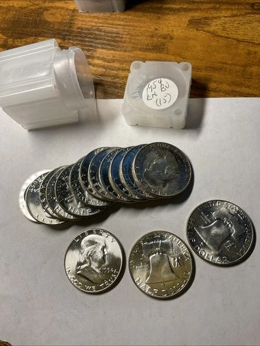 1954 Franklin Half Dollar Choice BU (15) coins, Very Nice! * Take a looK*