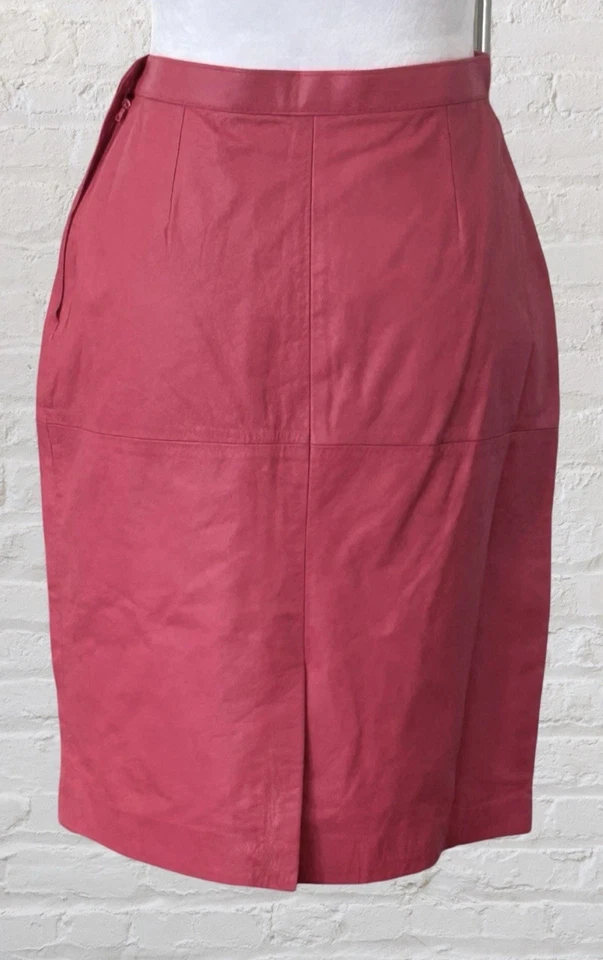 Falda Lápiz De Colección Avon Moda Cuero Rosa Talla 7/8 Barbiecore Suave Niña Era Retro Foto 3 de 4