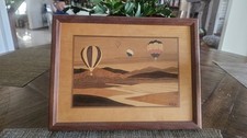 Montgolfière en marqueterie bois incrustation rivière Nelson Hudson