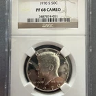 USA Silver Kennedy Half Dollar 1970 Proof 68 Cameo X654