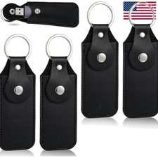 4-Piece Leather USB Flash Drive Case with Keychain - Elegant Protection