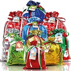 38PC Christmas Gift Bags with Tags & Ribbon Ties, Assorted Sizes for Xmas