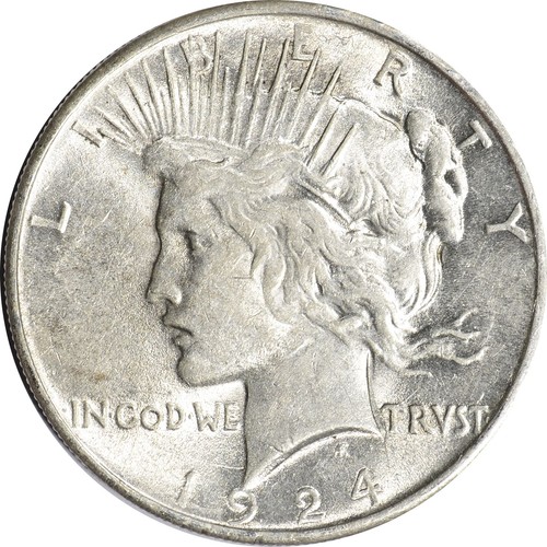 1924 US Peace Silver Dollar $1 - AU