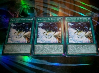 3x Hier sind Drachen Yugioh ALIN-EN061 Karten Playset Here there be dragons NM