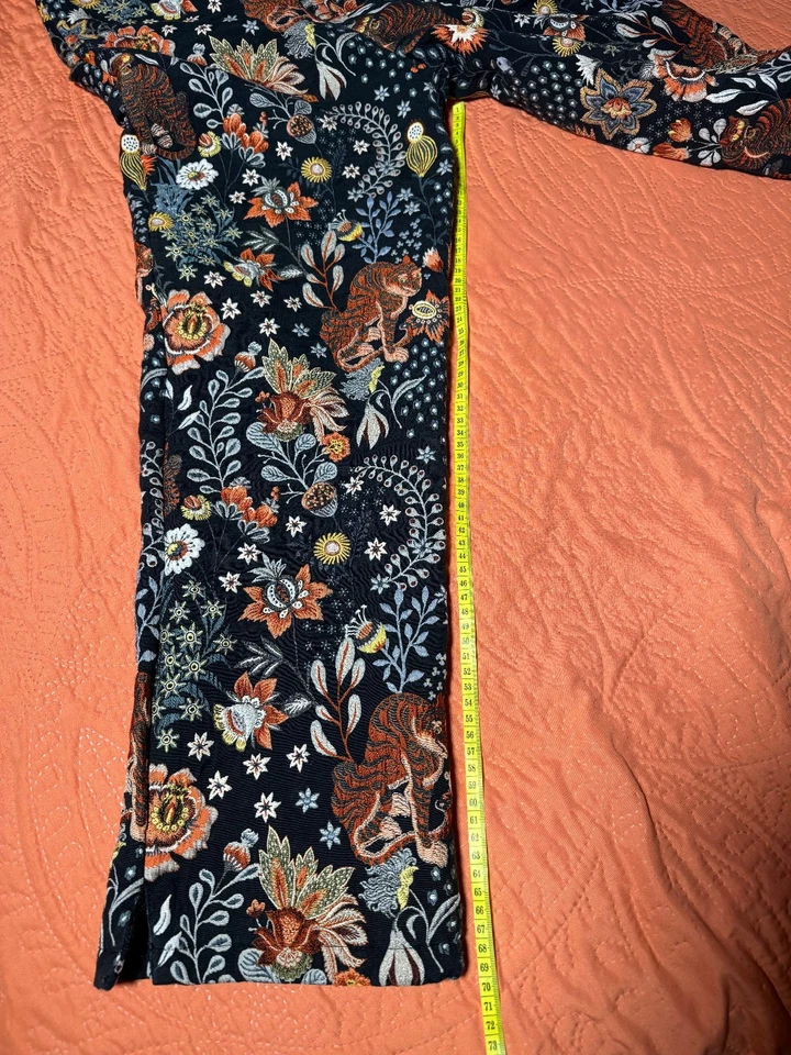 ZARA Unisex Floral Tiger Print Pants Elastic Waist Casual Long Trousers Size 31 - Image 3 of 4