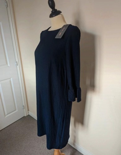 Phase Eight RRP £89 BNWT Farah navy dress midnight flares sleeves size 12 L - Picture 2 of 8