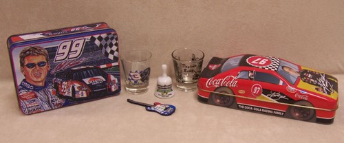 Gran Lote NASCAR Coche de Carreras Coleccionable Estaño Metal Contenedores Shot Glasses Coca-Cola - Imagen 1 de 7