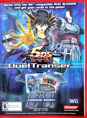 yugioh 5ds duel transer card scanner 2009 YU-GI-OH 5DS Duel Transer Nintendo Wii Video Game & Trading Cards  PRINT AD