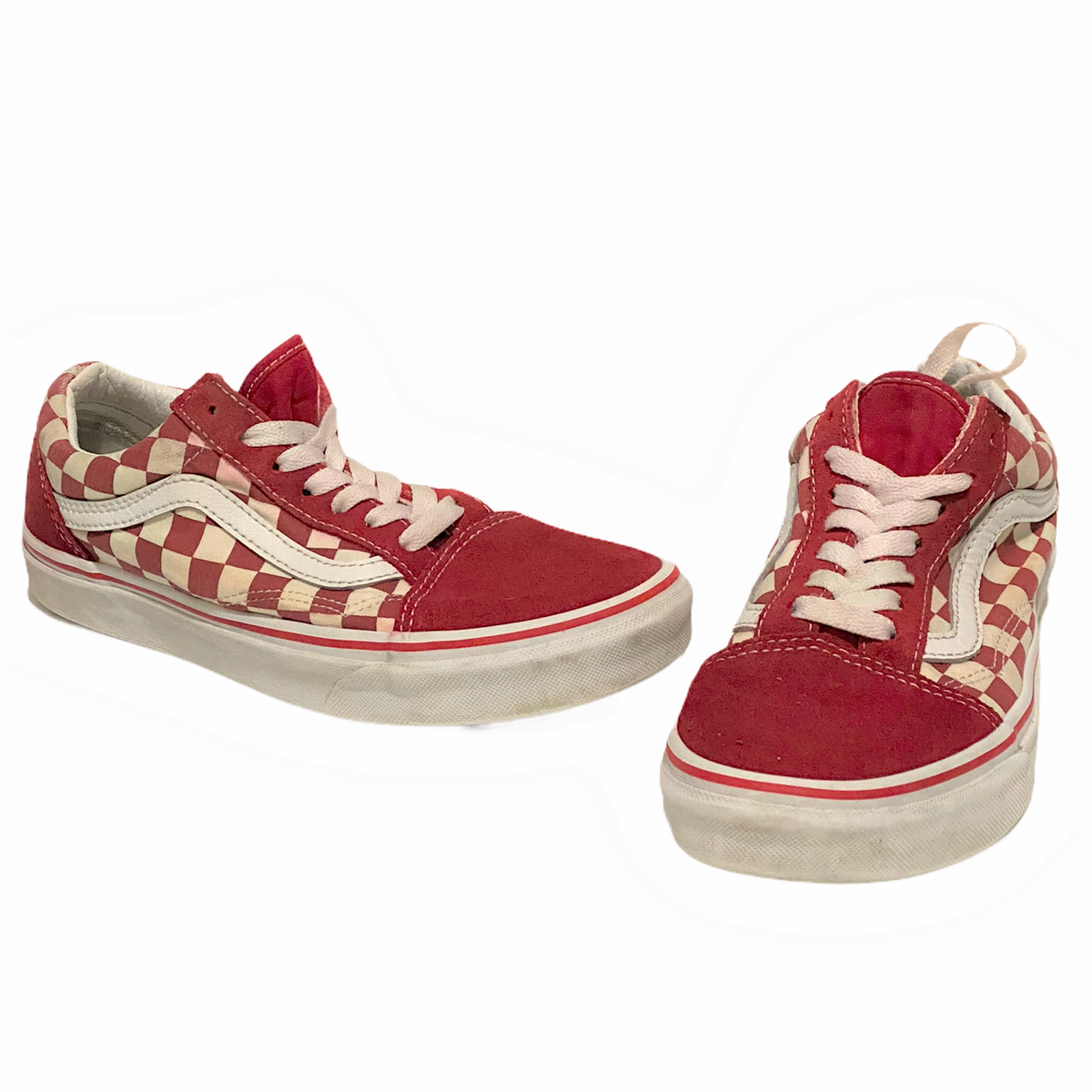 Vans Ward Skateboard Shoes Size Womens Red White Checkerboard