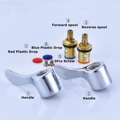 2 Set Universal 1/4" Replacement Lever Taps Tops & Quarter Turn Tap Valves Kit - Picture 1 of 12