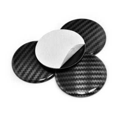 4 Stück/Set 50 mm Kohlefaser Stil Aluminium Radnabe Nabendeckel Embleme Aufkleb