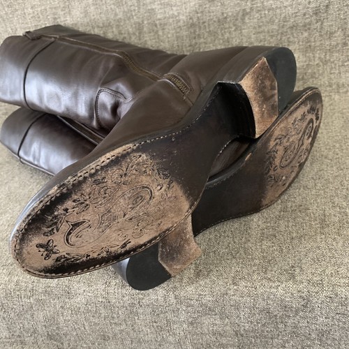 Sonora Tall Riding Boots Women's Dark Brown Leather Signature Knee High Sz 10 B - Picture 10 of 15