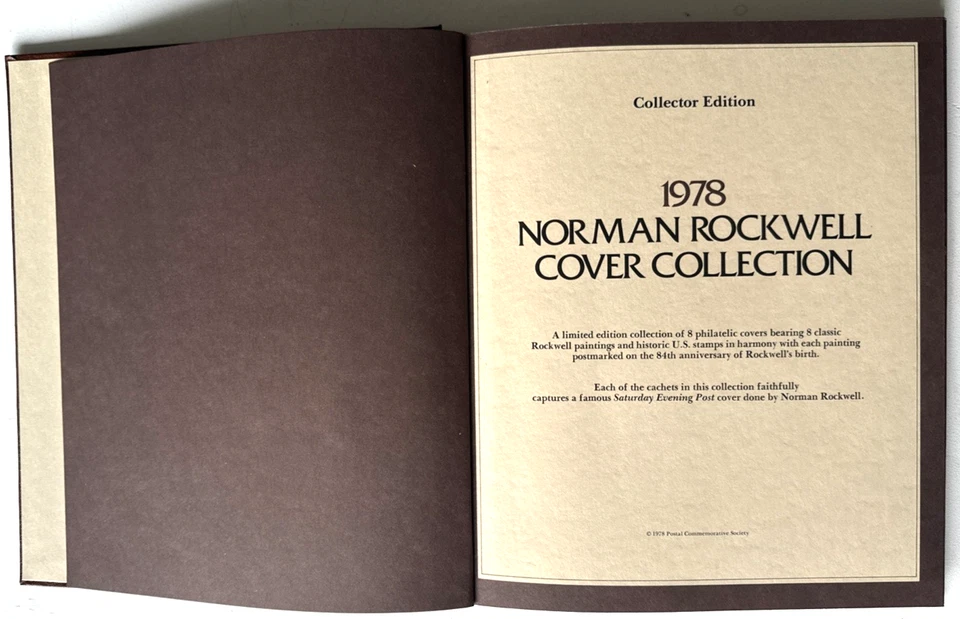 1978 Norman Rockwell Cover Collection, Collector's Edition Album Book of 8 FDC's - Image 4 of 4