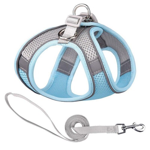 Reflective Dog Harness Nylon No Pull Pet Collars leash Vest Puppy Cat Breathable - Picture 7 of 26
