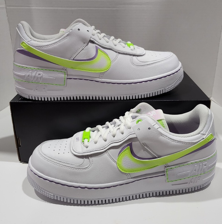 Nike Air Force 1 Shadow Green/Purple Sz Women's 12/Men's