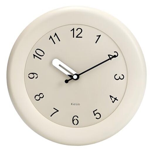 Wooden Wall Clocks 12 Inch Silent Non Ticking Wall Clocks Battery White