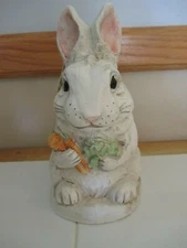 NWT 10" Stone Bunny Telle M Stein White EASTER Bunny Rabbit, Carrots, Lettuce